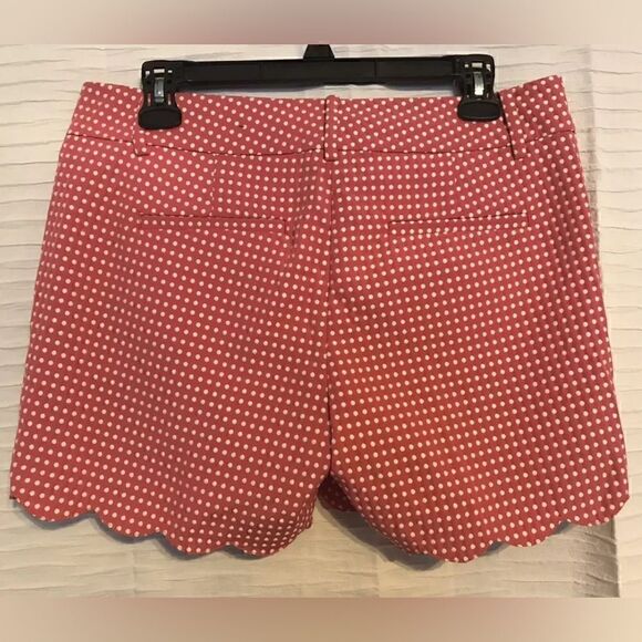 Ann Taylor Pants - Ann Taylor Signature Polka Dot Pink & White Scalloped Shorts - 2